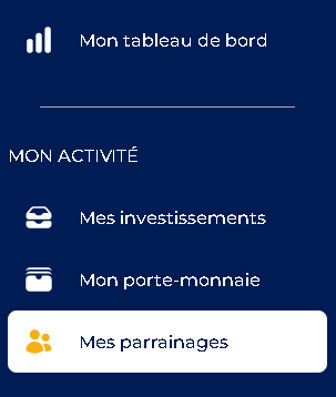 La Première Brique - Menu Parrainage
